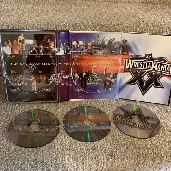 WWE WrestleMania XX 20 3-Disc Set DVD 2004 Wrestling Vintage PPV Event - Picture 2 of 4